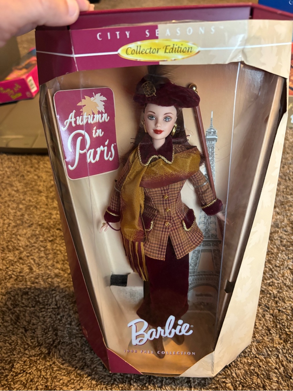 Vintage Barbie Autumn in Paris Fashion Doll - Burgundy & Mustard